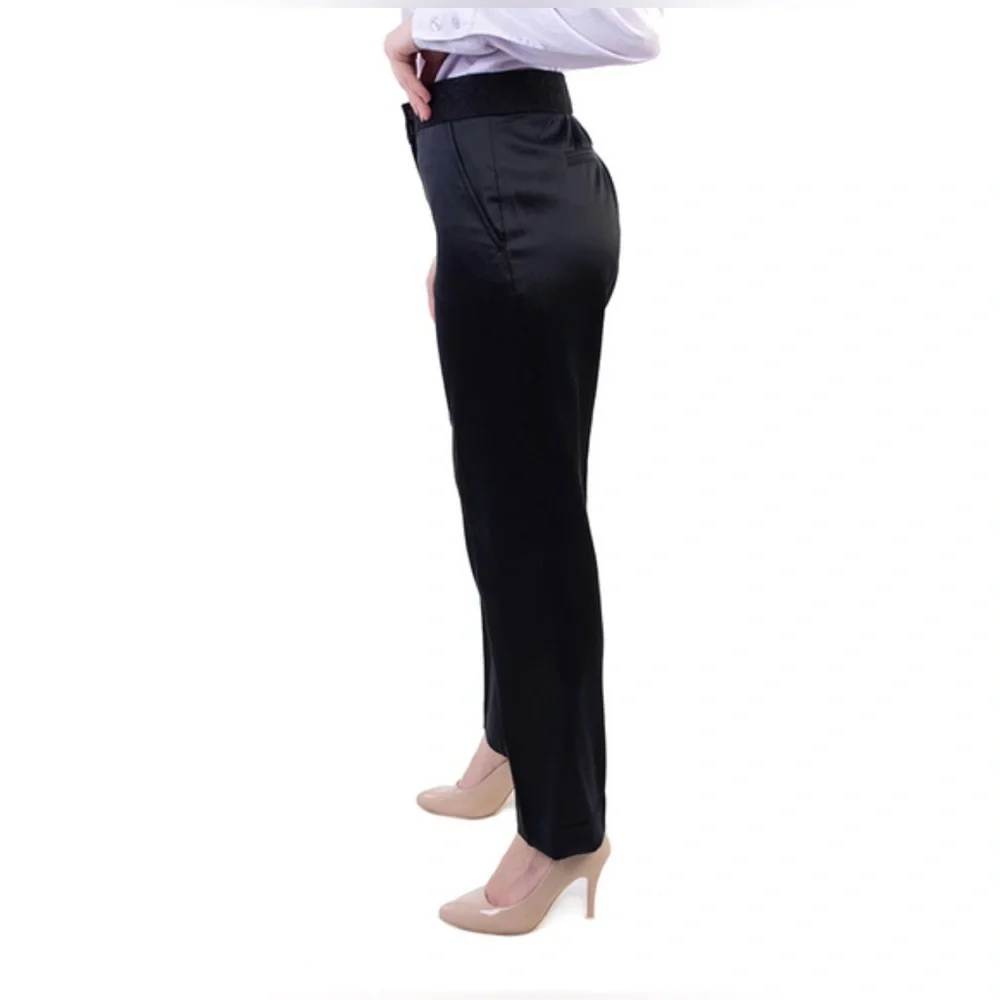 Tory Burch Geoff pants Professional Elegant Ankle Pants Silk Blend Black Sz 2
